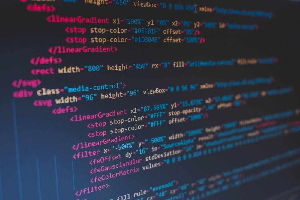 Screenshot of HTML code